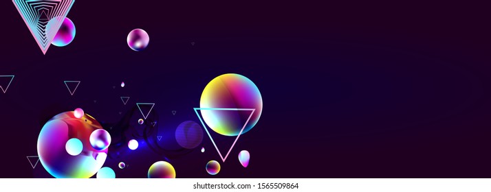 Blue dark retro futuristic neon abstraction background cosmos