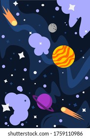 blue dark space and elements