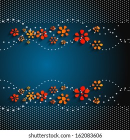 blue dark vector abstract floral background