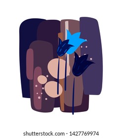 blue dark vector stylized modern card design elements floral composition