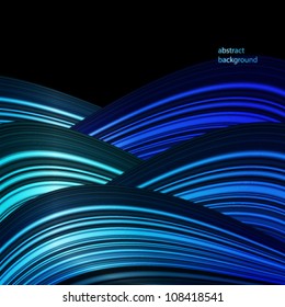Blue dark wave vector background