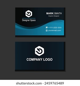 Blue, dark and white corporate Business caed. Visiting card template two sides.mordern Business card design template.