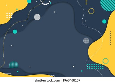 Blaue, dunkelgelbe, moderne Hintergründe mit abstrakten Elementen und dynamischen Formen. Vektorgrafik