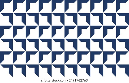 Blau und dunkelblaue Zickzacklinie auf weißem Muster, vertikales Zick Zack Chevron Blau auf weißer Fliese Wiederholen Nahtloses Muster Replete Bild Design für Stoffdruck, quadratisches Rechteck 