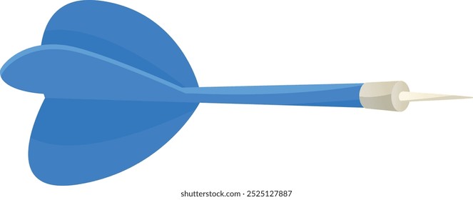 Ícone de desenho animado de dardo azul. Jogo de meta