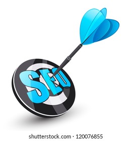 Blue dart. Search engine optimization concept.