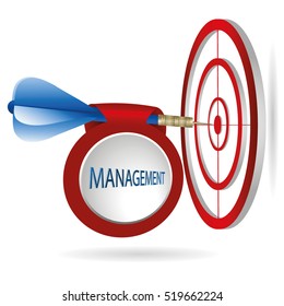 Blue darts target aim. Successful shoot with management banner. Business target marketing concept. Can be used for workflow layout, banner, diagram, web design, infographic template.
