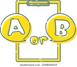 Blue dashed binder and two choices