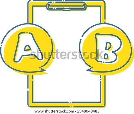 Blue dashed binder and two choices