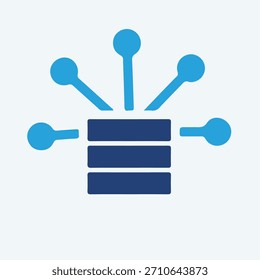 Blue Data Storage and Network Illustration