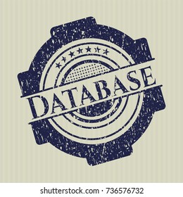 Blue Database distressed rubber grunge stamp