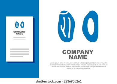 Blue Date fruit icon isolated on white background. Logo design template element. Vector