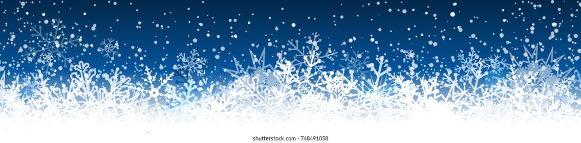 Blue december background snowflake - stock vector