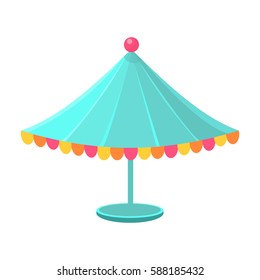 Blue Decorated Circus Canopy, Object From Baby Room, Happy Childhood Cute Illustration