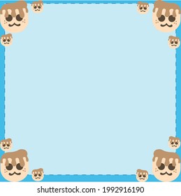 blue decorated sheet with a marshmallow boy