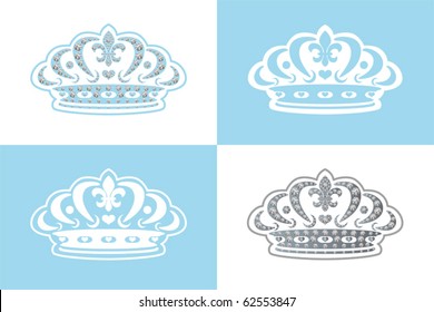 Blue decoration tiara. Illustration vector.