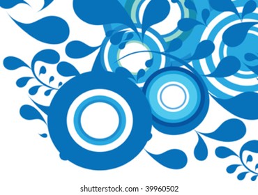 blue decorative background with circle