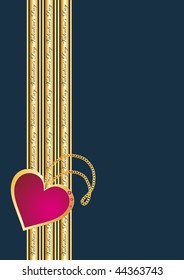 Blue decorative background with scene heart