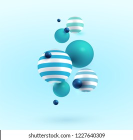 Blue decorative balls. Abstract vector illustration. eps 10