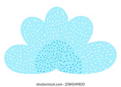 Blue decorative bush for patterns, layouts, postcards, and postcards. Element is made in  children's cartoon style. An abstract figure isolated on  white background. Bright and colorful icon. 