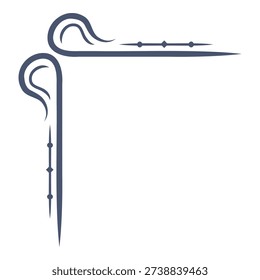 Blue decorative corner border flourishes with swirls and dots, providing an elegant touch to designs