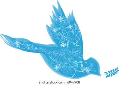 blue decorative dove