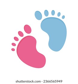 Blue or Pink? Decorative element for baby shower design. Gender reveal party icon