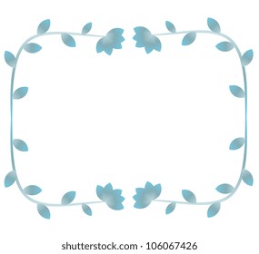 Blue decorative floral frame