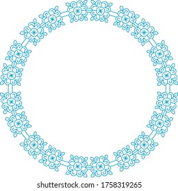 blue decorative frame ornament. abstract pattern