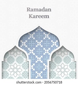 Blue Decorative Mosque Ramadan Kareem background