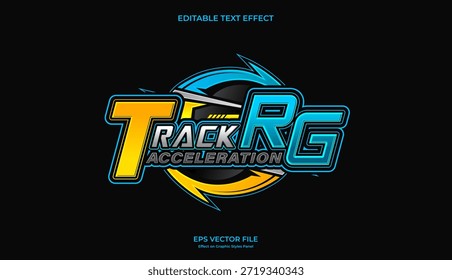 blue decorative racing track editable text effect design