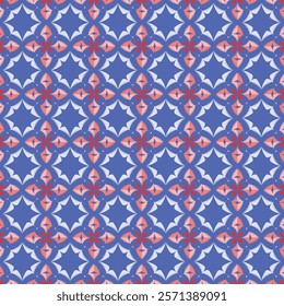 Blue Decorative Seamless Pattern Background