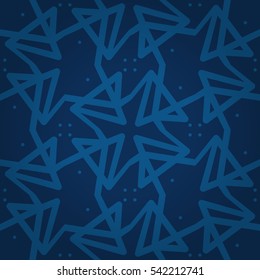 Blue decorative seamless pattern in inwrought style. Colorful, graphical design for fabric, game, textile or other purpose.