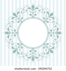 Blue decorative vintage frame. Vector illustration.