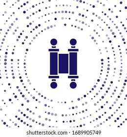 Blue Decree, paper, parchment, scroll icon icon isolated on white background. Chinese scroll. Abstract circle random dots. Vector Illustration
