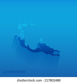 blue deep sea or ocean underwater concept background design layout for poster flyer cover brochure