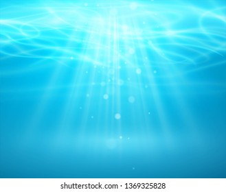 Blue deep water and sea abstract natural background. Vector illustration EPS10