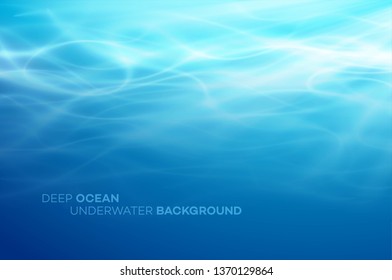 Blue deep water and sea abstract natural background. Vector illustration EPS10