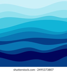 Blue Deep Water. Sea waves vector illustration