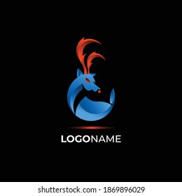 plantilla de icono del logotipo de Blue Deer