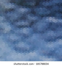 Blue defocused background with geometric ornament and water ripples