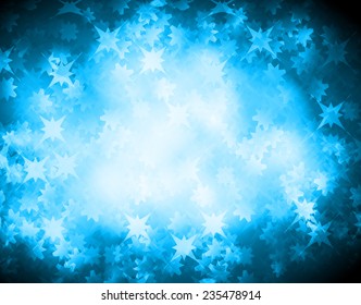 Blue Defocused Light, Flickering Lights, Vector abstract festive background with bokeh defocused lights. 