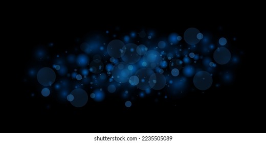 Blue defocused lights on a dark background.