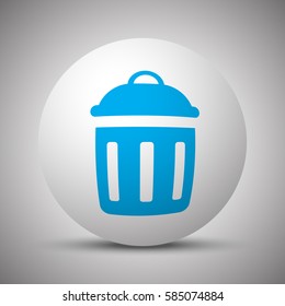Blue Delete icon on white sphere