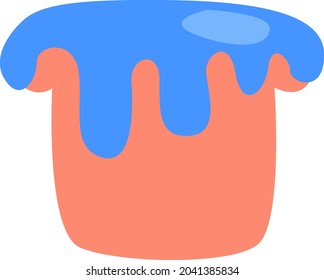 Blue deliciosa tarta, ilustración, vector, sobre fondo blanco.