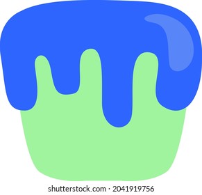 Azul delicioso quequito, ilustración, vector, sobre fondo blanco.