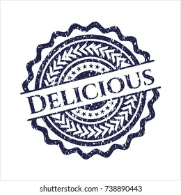 Blue Delicious distressed grunge seal