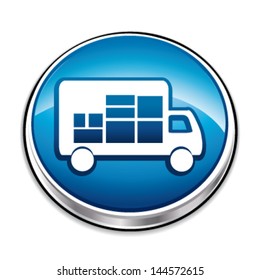 Blue delivery 3d icon. Vector illustration.