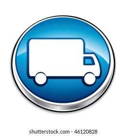 Blue delivery concept icon. Vector illustration.
