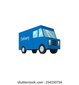 Blue delivery truck. Vector